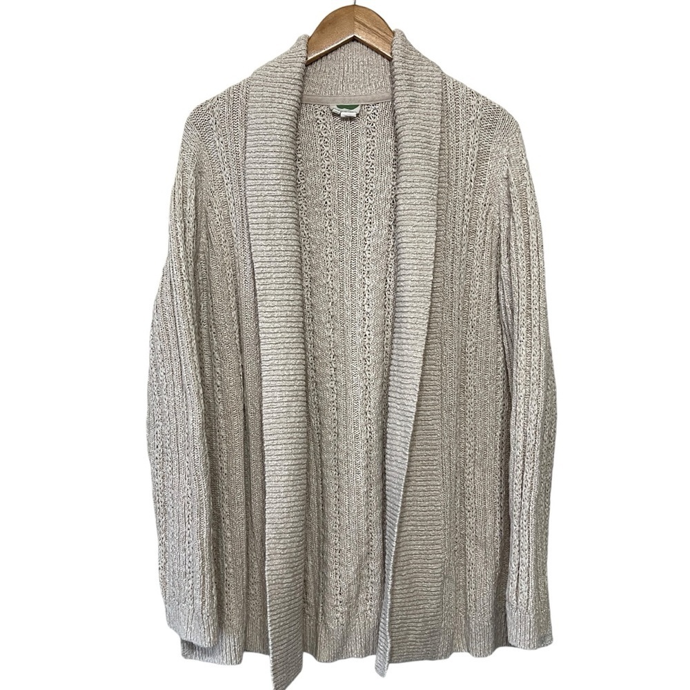 Anthropologie Crochet Knit Cream Cardigan Sweater Women’s Size XL